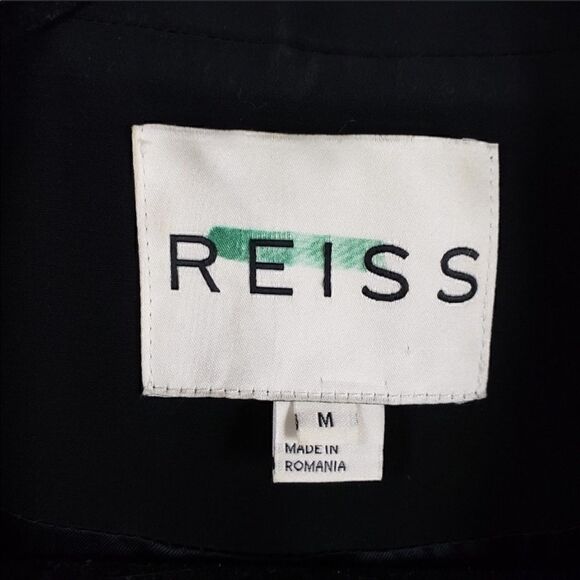 𝅺euc Reiss Lissy Bonded Soft Draped Blazer Jacket in Black Size medium - Picture 6 of 8